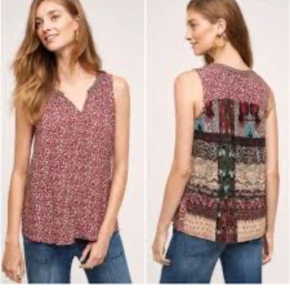 Anthropologie Tops - Anthropologie Patchwork Tank Top
Blouse Floral Mixed Print